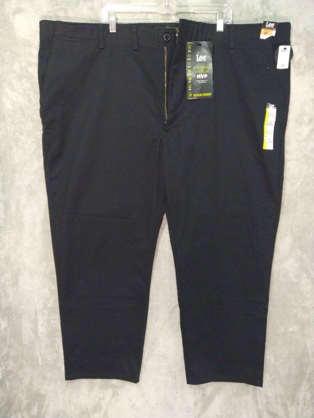 Lee Pants Mens 52x29 Black Extreme Motion MVP Regular Straight Flat Front